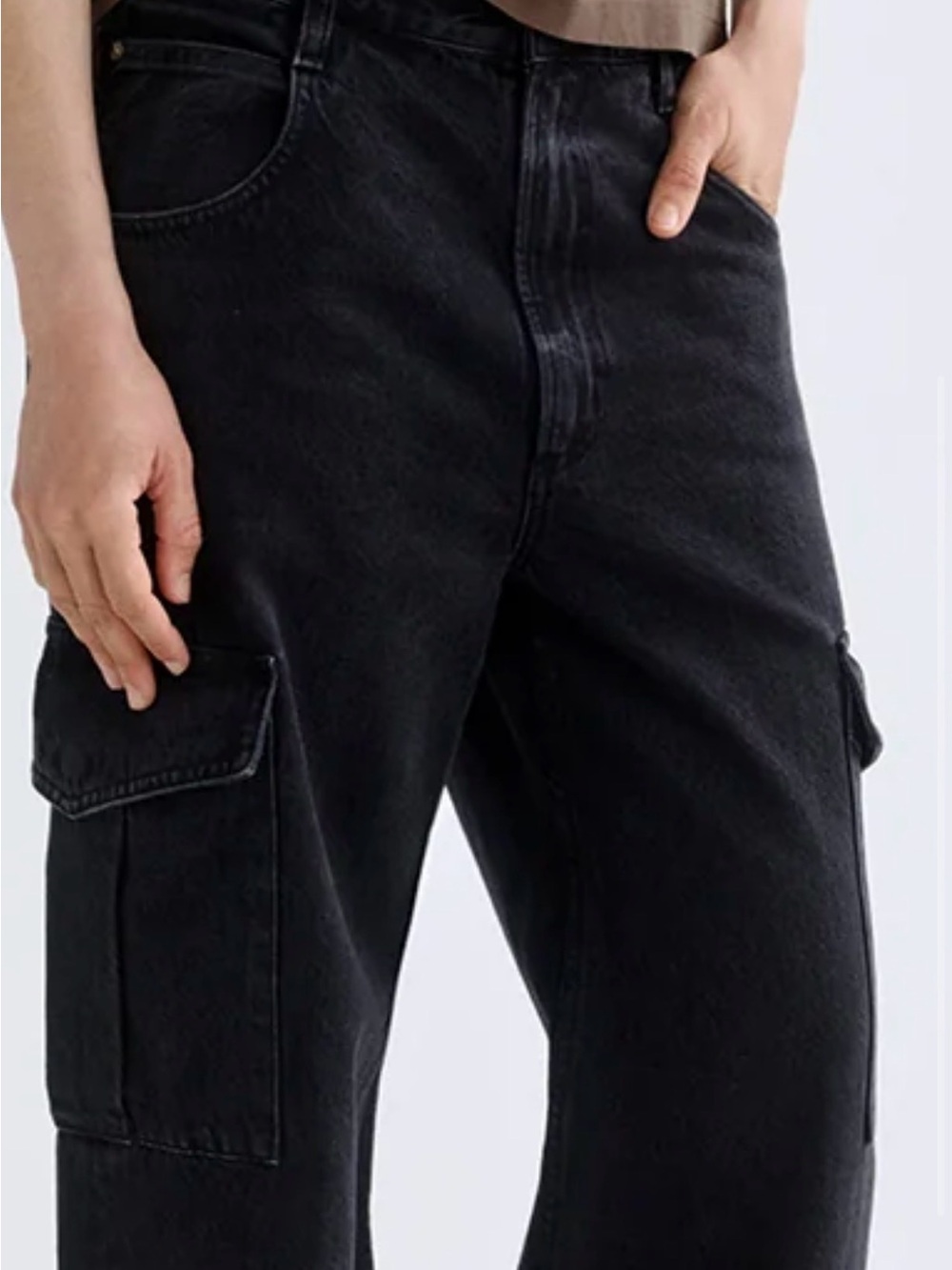 Agolde Black Boot-Cut Cargo Jeans